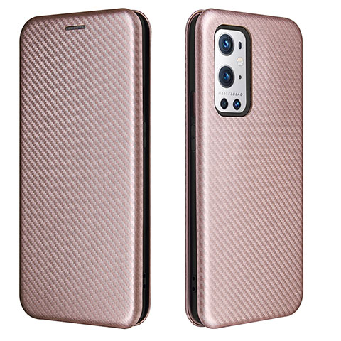 Funda de Cuero Cartera con Soporte Carcasa L04Z para OnePlus 9 Pro 5G Oro Rosa