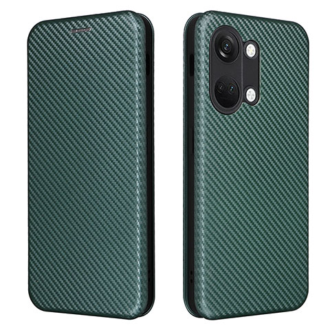 Funda de Cuero Cartera con Soporte Carcasa L04Z para OnePlus Ace 2V 5G Verde