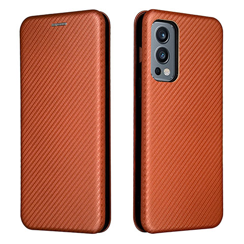 Funda de Cuero Cartera con Soporte Carcasa L04Z para OnePlus Nord 2 5G Marron