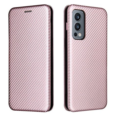 Funda de Cuero Cartera con Soporte Carcasa L04Z para OnePlus Nord 2 5G Oro Rosa