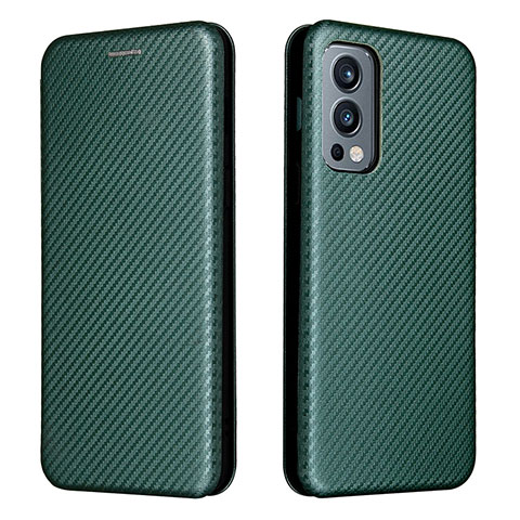 Funda de Cuero Cartera con Soporte Carcasa L04Z para OnePlus Nord 2 5G Verde