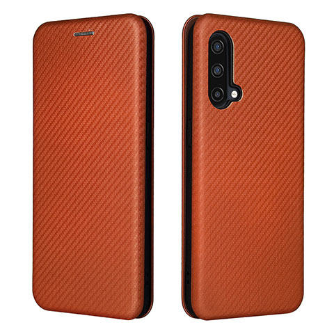 Funda de Cuero Cartera con Soporte Carcasa L04Z para OnePlus Nord CE 5G Marron