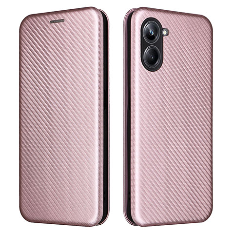 Funda de Cuero Cartera con Soporte Carcasa L04Z para Realme 10 Pro 5G Oro Rosa