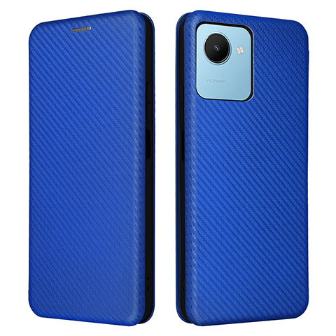 Funda de Cuero Cartera con Soporte Carcasa L04Z para Realme C30 Azul