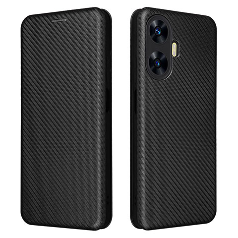 Funda de Cuero Cartera con Soporte Carcasa L04Z para Realme C55 Negro