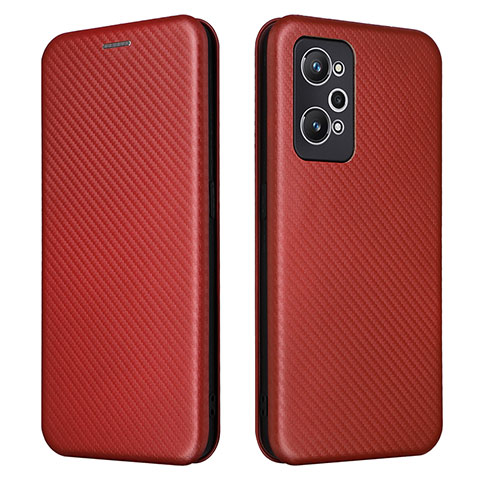 Funda de Cuero Cartera con Soporte Carcasa L04Z para Realme GT Neo 3T 5G Marron