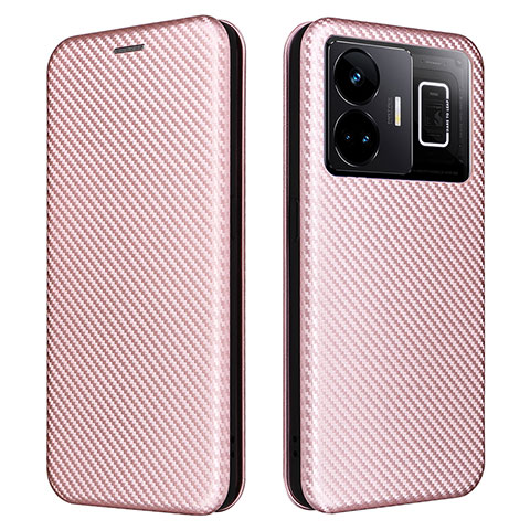 Funda de Cuero Cartera con Soporte Carcasa L04Z para Realme GT3 5G Oro Rosa