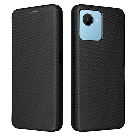 Funda de Cuero Cartera con Soporte Carcasa L04Z para Realme Narzo 50i Prime Negro