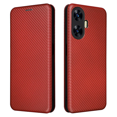 Funda de Cuero Cartera con Soporte Carcasa L04Z para Realme Narzo N55 Marron