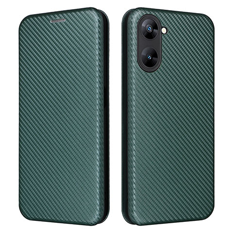 Funda de Cuero Cartera con Soporte Carcasa L04Z para Realme V20 5G Verde