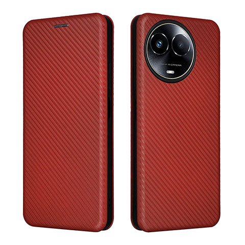 Funda de Cuero Cartera con Soporte Carcasa L04Z para Realme V50s 5G Marron