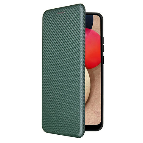 Funda de Cuero Cartera con Soporte Carcasa L04Z para Samsung Galaxy A02s Verde