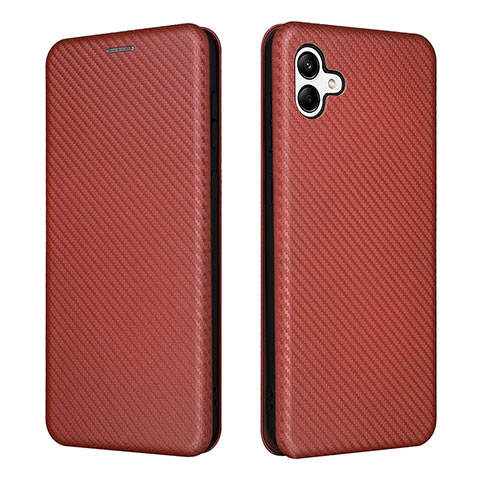 Funda de Cuero Cartera con Soporte Carcasa L04Z para Samsung Galaxy A04 4G Marron