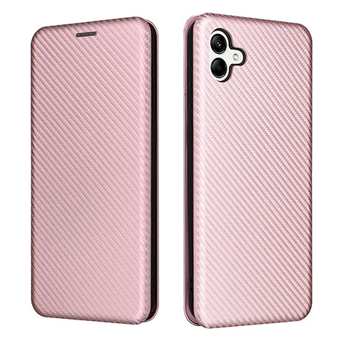 Funda de Cuero Cartera con Soporte Carcasa L04Z para Samsung Galaxy A04 4G Oro Rosa