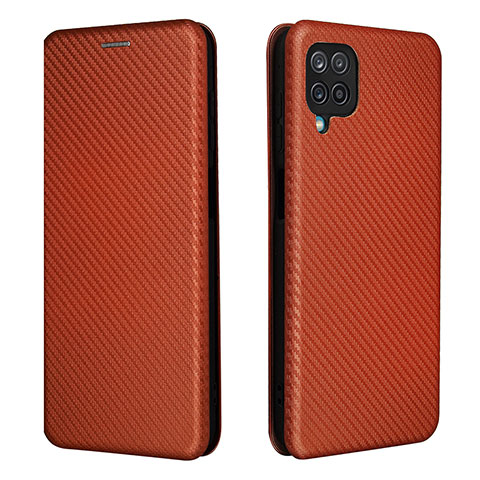 Funda de Cuero Cartera con Soporte Carcasa L04Z para Samsung Galaxy A12 5G Marron