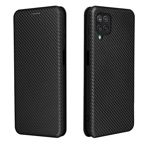 Funda de Cuero Cartera con Soporte Carcasa L04Z para Samsung Galaxy A12 Nacho Negro