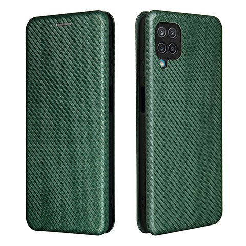 Funda de Cuero Cartera con Soporte Carcasa L04Z para Samsung Galaxy A12 Verde