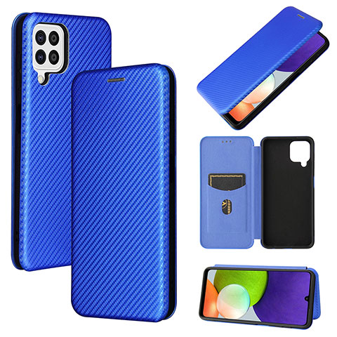 Funda de Cuero Cartera con Soporte Carcasa L04Z para Samsung Galaxy A22 4G Azul