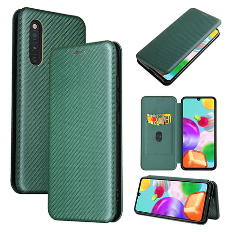 Funda de Cuero Cartera con Soporte Carcasa L04Z para Samsung Galaxy A41 SC-41A Verde