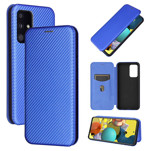 Funda de Cuero Cartera con Soporte Carcasa L04Z para Samsung Galaxy A52 4G Azul