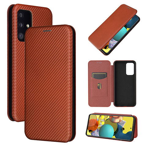 Funda de Cuero Cartera con Soporte Carcasa L04Z para Samsung Galaxy A52 4G Marron