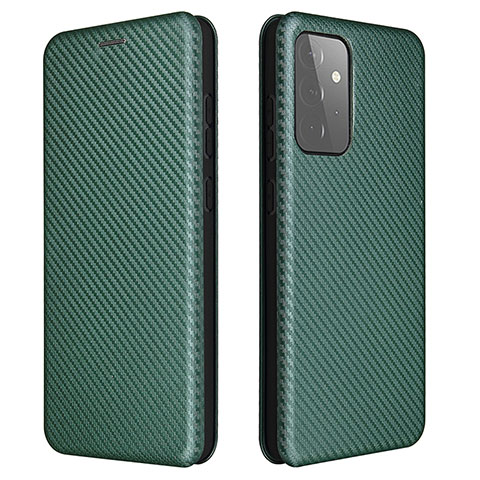 Funda de Cuero Cartera con Soporte Carcasa L04Z para Samsung Galaxy A72 4G Verde