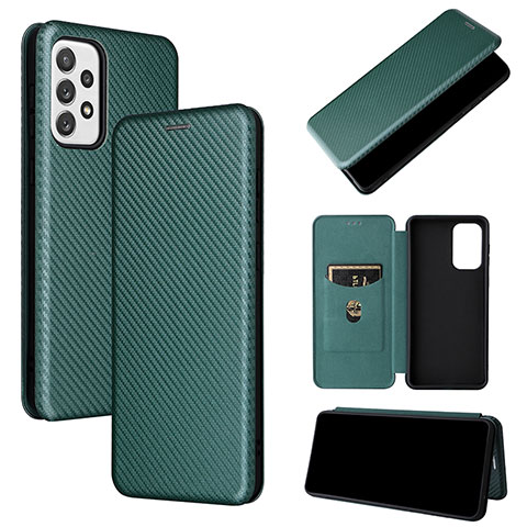 Funda de Cuero Cartera con Soporte Carcasa L04Z para Samsung Galaxy A73 5G Verde