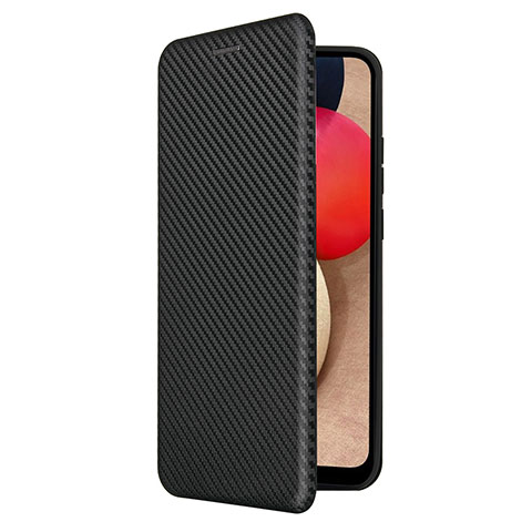 Funda de Cuero Cartera con Soporte Carcasa L04Z para Samsung Galaxy F02S SM-E025F Negro