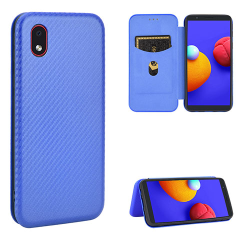 Funda de Cuero Cartera con Soporte Carcasa L04Z para Samsung Galaxy M01 Core Azul