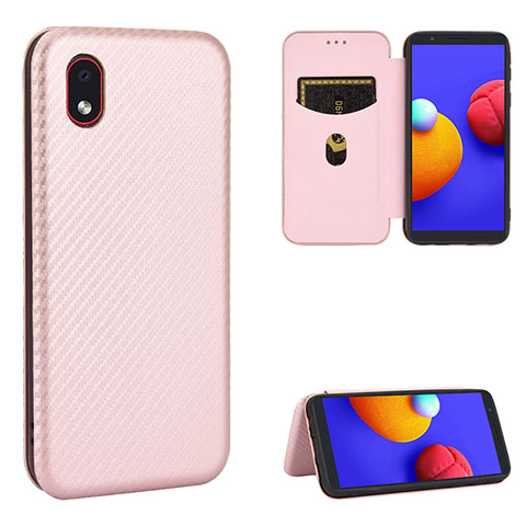 Funda de Cuero Cartera con Soporte Carcasa L04Z para Samsung Galaxy M01 Core Oro Rosa