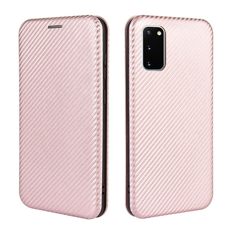 Funda de Cuero Cartera con Soporte Carcasa L04Z para Samsung Galaxy S20 FE (2022) 5G Oro Rosa