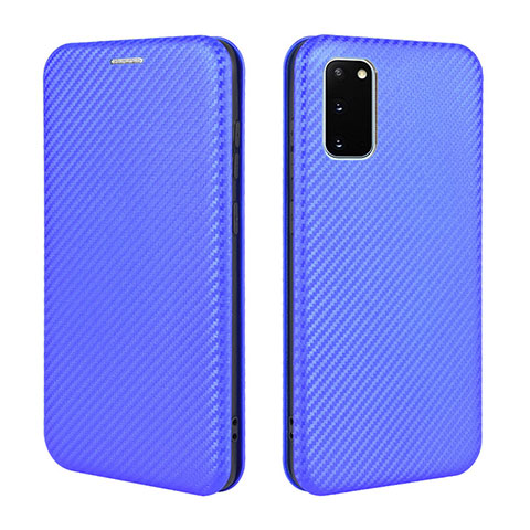 Funda de Cuero Cartera con Soporte Carcasa L04Z para Samsung Galaxy S20 FE 4G Azul