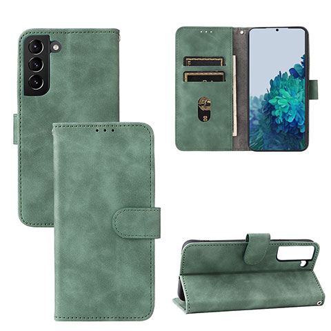 Funda de Cuero Cartera con Soporte Carcasa L04Z para Samsung Galaxy S22 Plus 5G Verde