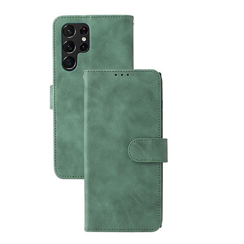 Funda de Cuero Cartera con Soporte Carcasa L04Z para Samsung Galaxy S24 Ultra 5G Verde