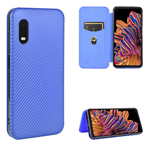 Funda de Cuero Cartera con Soporte Carcasa L04Z para Samsung Galaxy XCover Pro Azul