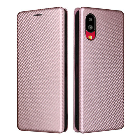 Funda de Cuero Cartera con Soporte Carcasa L04Z para Sharp Simple Sumaho 6 Oro Rosa