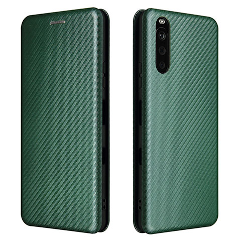 Funda de Cuero Cartera con Soporte Carcasa L04Z para Sony Xperia 10 III Lite Verde