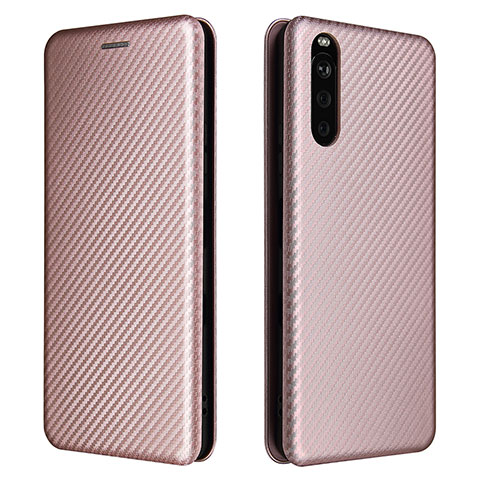 Funda de Cuero Cartera con Soporte Carcasa L04Z para Sony Xperia 10 III SO-52B Oro Rosa