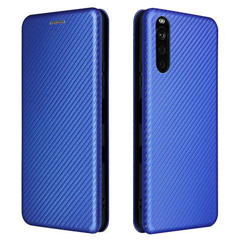 Funda de Cuero Cartera con Soporte Carcasa L04Z para Sony Xperia 10 III SOG04 Azul