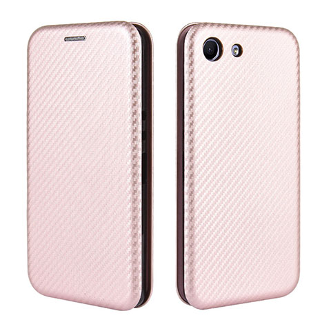 Funda de Cuero Cartera con Soporte Carcasa L04Z para Sony Xperia Ace Oro Rosa