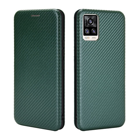 Funda de Cuero Cartera con Soporte Carcasa L04Z para Vivo V20 Verde