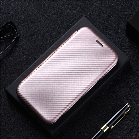 Funda de Cuero Cartera con Soporte Carcasa L04Z para Vivo Y75s 5G Oro Rosa