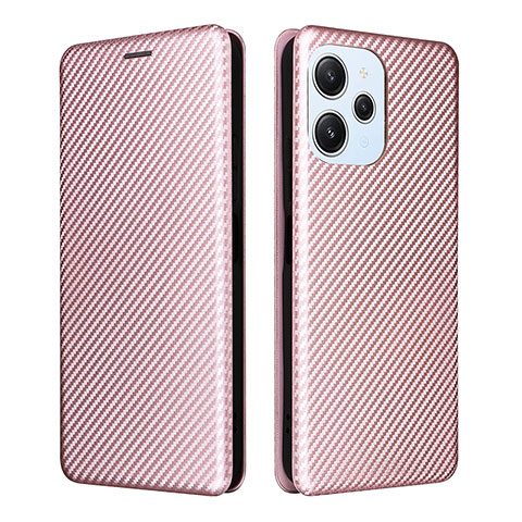 Funda de Cuero Cartera con Soporte Carcasa L04Z para Xiaomi Poco M6 Pro 5G Oro Rosa