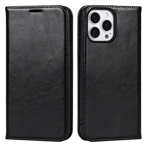 Funda de Cuero Cartera con Soporte Carcasa L05 para Apple iPhone 13 Pro Max Negro