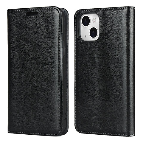 Funda de Cuero Cartera con Soporte Carcasa L05 para Apple iPhone 14 Negro