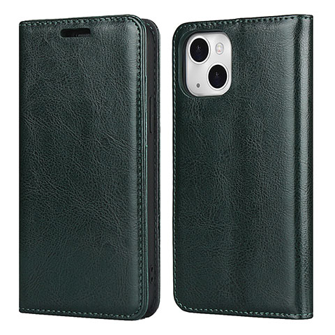 Funda de Cuero Cartera con Soporte Carcasa L05 para Apple iPhone 14 Plus Verde