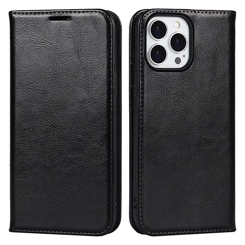 Funda de Cuero Cartera con Soporte Carcasa L05 para Apple iPhone 14 Pro Negro