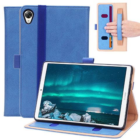 Funda de Cuero Cartera con Soporte Carcasa L05 para Huawei MediaPad M6 8.4 Azul