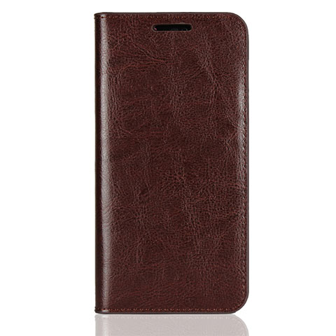 Funda de Cuero Cartera con Soporte Carcasa L05 para Huawei Nova 3e Marron