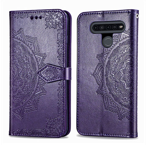 Funda de Cuero Cartera con Soporte Carcasa L05 para LG K41S Morado